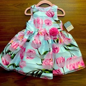 Gorgeous spring tulip print toddler party dress
